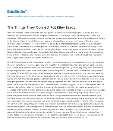 The Things They Carried’ Rat Kiley Essay