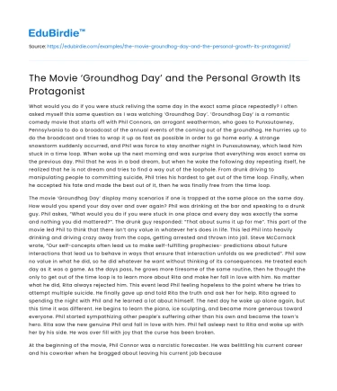 The Movie ‘Groundhog Day’ and the Personal Growth Its Protagonist