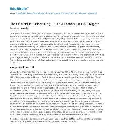 Life Of Martin Luther King Jr. As A Leader Of Civil Rights Movements