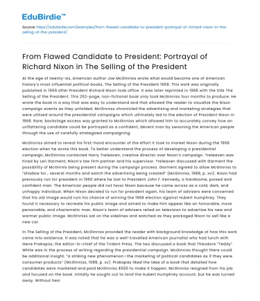 Richard Nixon’s transformation in The Selling of the President