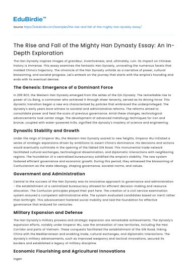 The Rise and Fall of the Mighty Han Dynasty: An In-Depth Exploration