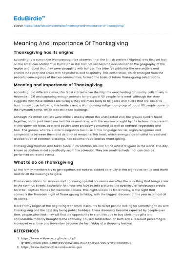 The Significance and Essence of Thanksgiving