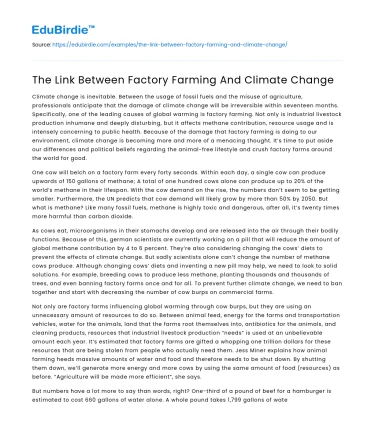 The Link Between Factory Farming And Climate Change