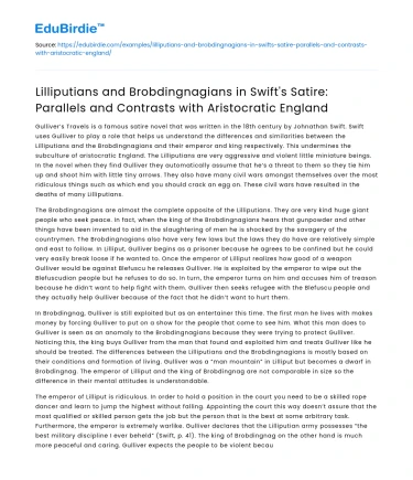 Lilliputians and Brobdingnagians in Swift’s Satire: Parallels with England