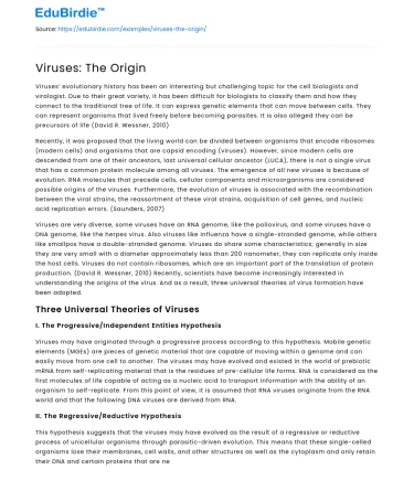 Viruses: The Origin