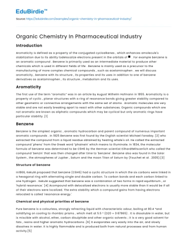 Organic Chemistry In Pharmaceutical Industry