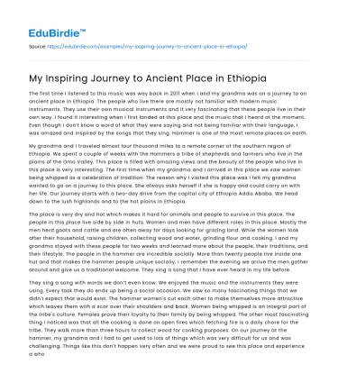 Ethiopia’s Timeless Heritage