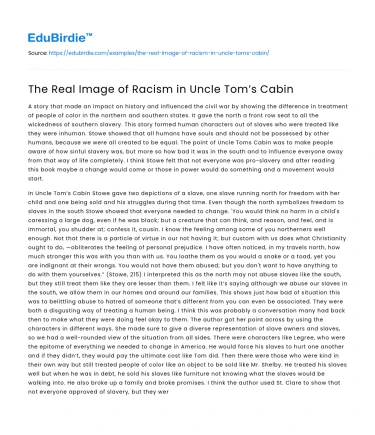 The Real Image of Racism in Uncle Tom’s Cabin