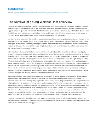 The Sorrows of Young Werther’: Plot Overview