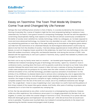 Taormina: My Dream Town and Life-Changing Experience