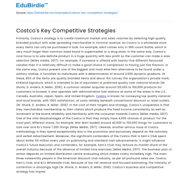 Costco’s Key Competitive Strategies