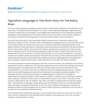 Figurative Language In The Short Story On The Rainy River