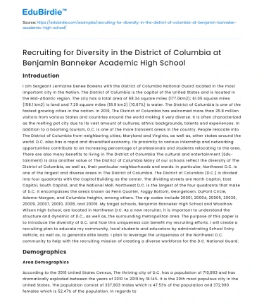 Diversity Initiatives in Recruitment at Banneker Academic High School