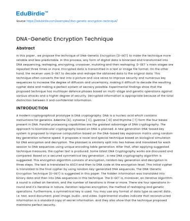DNA-Genetic Encryption Technique