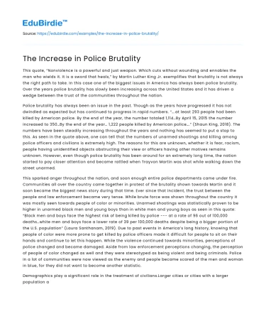 The Increase in Police Brutality