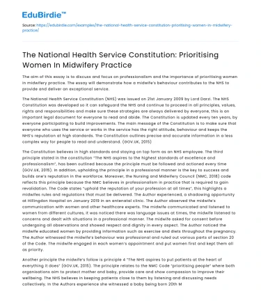 Priority for Women in Midwifery Practice