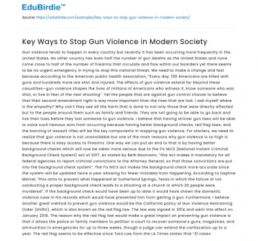 Key Ways to Stop Gun Violence in Modern Society