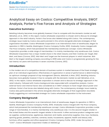Costco Competitive Analysis: SWOT, Porter’s, Strategies