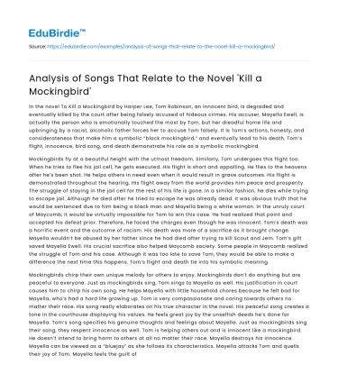 Analysis of Songs That Relate to the Novel ‘Kill a Mockingbird’
