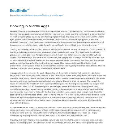 Cooking in Middle Ages