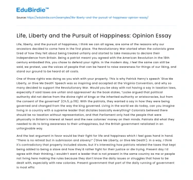The Essence of Human Rights: Life, Liberty, and Happiness
