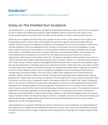 Essay on The Knotted Gun Sculpture