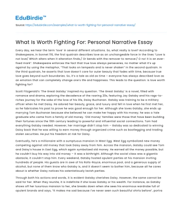 What Is Worth Fighting For: Personal Narrative Essay