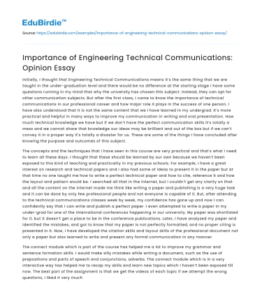 The Crucial Role of Engineering Technical Communications