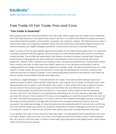 Free Trade VS Fair Trade: Pros and Cons
