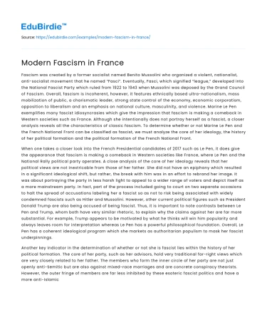 Modern Fascism in France