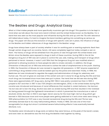 The Beatles and Drugs: Analytical Essay