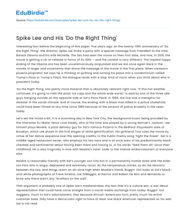 Spike Lee and His ‘Do the Right Thing’