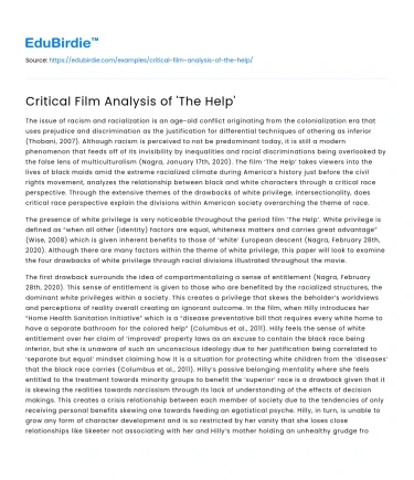 Critical Film Analysis of ‘The Help’