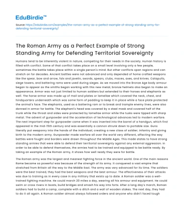 Roman Army: Strong Defense for Territorial Sovereignty