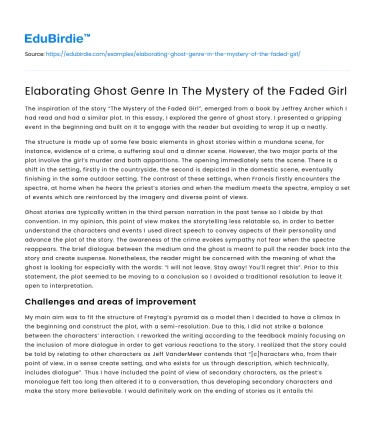 Elaborating Ghost Genre In The Mystery of the Faded Girl