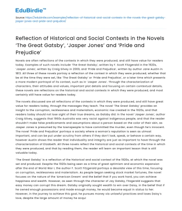 Historical and Social Contexts in The Great Gatsby and Others
