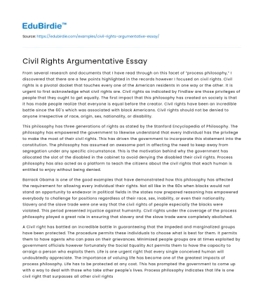 Civil Rights Argumentative Essay