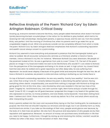 Richard Cory’ by Edwin Arlington Robinson