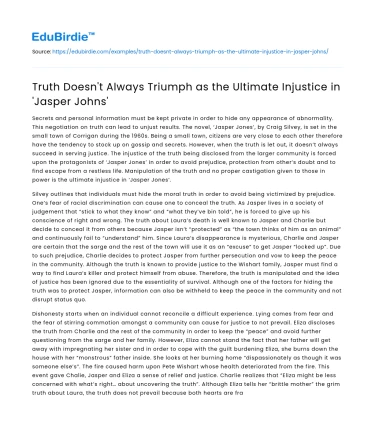 Truth Doesn’t Always Triumph as the Ultimate Injustice in ‘Jasper Johns’